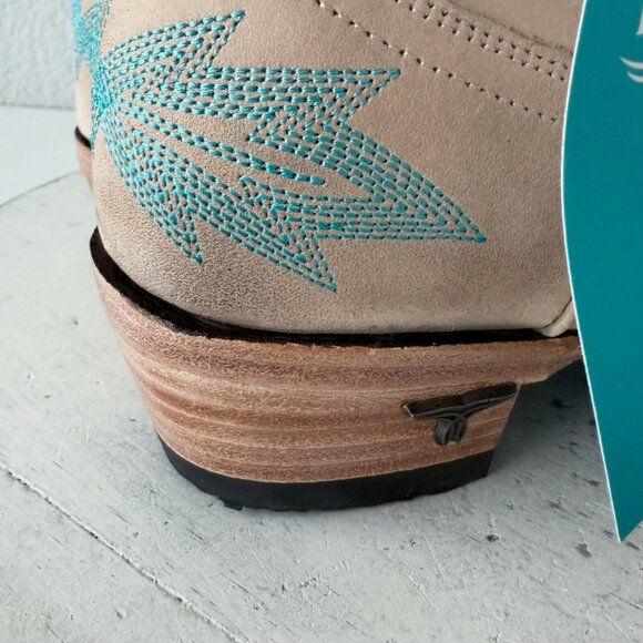 Lane LEXINGTON Womens Cowboy Bootie Sz 6 Sand and Stream Western Cowgirl Boots - Picture 3 of 13